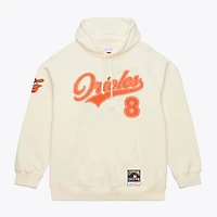 Men's Mitchell & Ness Cal Ripken Jr. Cream Baltimore Orioles Throwback Name Number Hoodie