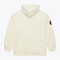 Sweat à capuche Mitchell & Ness Cal Ripken Jr. crème Baltimore Orioles pour homme, style rétro, avec nom et numéro.
