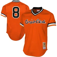 Maillot d'entraînement de frappeur en maille authentique la collection Cooperstown 1988 des Orioles Baltimore Mitchell & Ness Cal Ripken Jr Orange pour homme