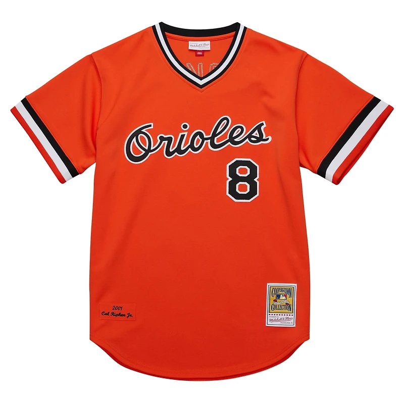 Men's Mitchell & Ness Cal Ripken Jr. Orange Baltimore Orioles 2001 Cooperstown Collection Authentic Throwback Jersey