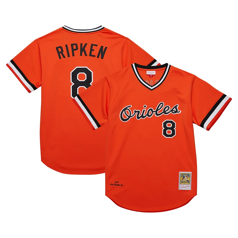 Maillot de retour authentique Mitchell & Ness Cal Ripken Jr. Orange Baltimore Orioles 2001 Cooperstown Collection pour hommes