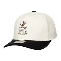 Casquette Mitchell & Ness crème Baltimore Orioles Coop Stretch-Snapback pour homme
