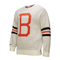 Pull rétro Mitchell & Ness pour homme, couleur crème, des Baltimore Orioles