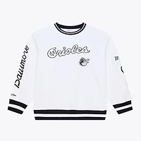 Men's Mitchell & Ness  White Baltimore Orioles Arctic Fleece Sweatshirt