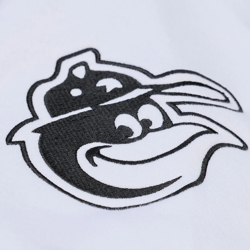 Sweat à capuche en polaire Mitchell & Ness blanc Baltimore Orioles Cooperstown Collection pour homme