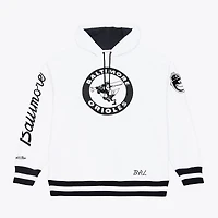 Sweat à capuche en polaire Mitchell & Ness blanc Baltimore Orioles Cooperstown Collection pour homme