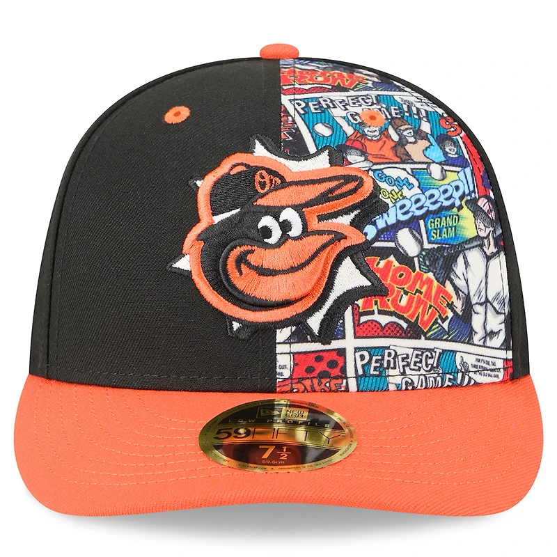 Men's New Era Black/Orange Baltimore Orioles 2025 MLB Diamond Hero Edition Low Profile 59FIFTY Fitted Hat