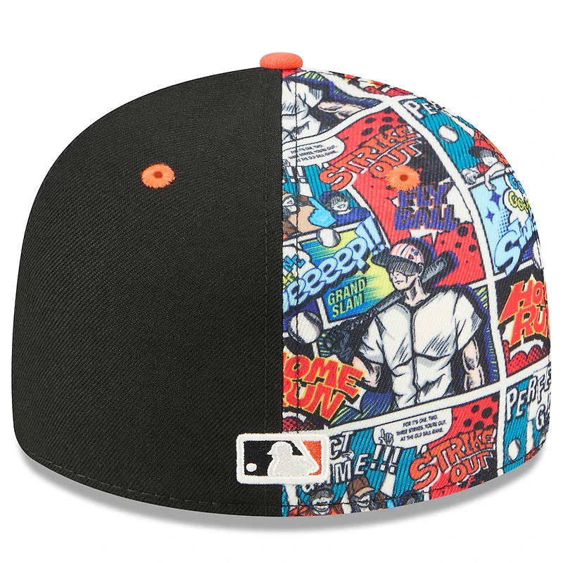 Men's New Era Black/Orange Baltimore Orioles 2025 MLB Diamond Hero Edition Low Profile 59FIFTY Fitted Hat