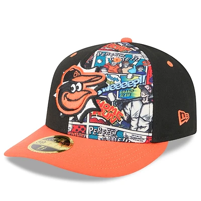 Men's New Era Black/Orange Baltimore Orioles 2025 MLB Diamond Hero Edition Low Profile 59FIFTY Fitted Hat