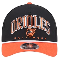 Casquette ajustable Arch 9FORTY A-Frame M-Crown noire/orange New Era pour homme des Baltimore Orioles