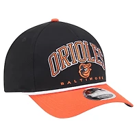 Casquette ajustable Arch 9FORTY A-Frame M-Crown noire/orange New Era pour homme des Baltimore Orioles