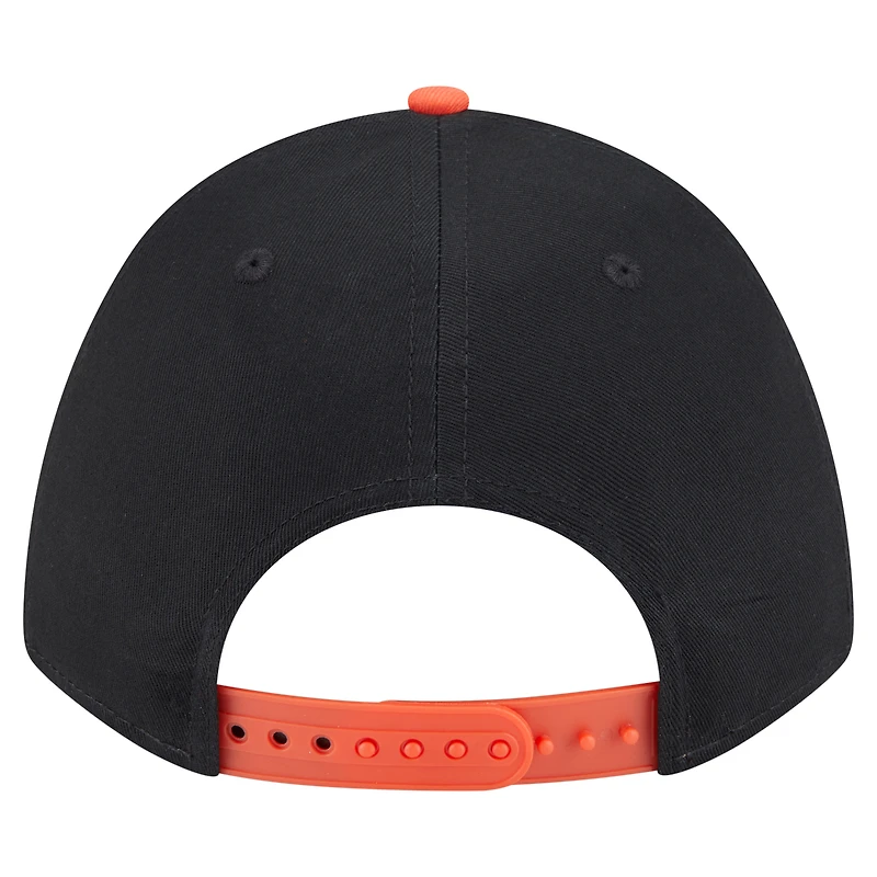 Men's New Era Black/Orange Baltimore Orioles Arch 9FORTY A-Frame M-Crown Adjustable Hat