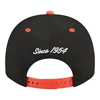 Men's New Era Black/Orange Baltimore Orioles Arched A-Frame 9FIFTY Adjustable Hat