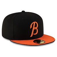Casquette ajustée New Era 59FIFTY Authentic Collection pour homme, noire et orange, Baltimore Orioles