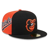 Casquette ajustée 59FIFTY New Era pour hommes, noir/orange, Baltimore Orioles Gameday Sideswipe
