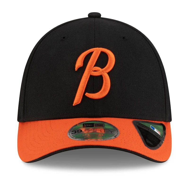Casquette New Era Flex 39THIRTY réplique joueur Baltimore Orioles noire et orange pour homme