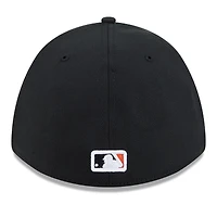 Men's New Era  Black/Orange Baltimore Orioles Player Replica 39THIRTY Flex Hat
