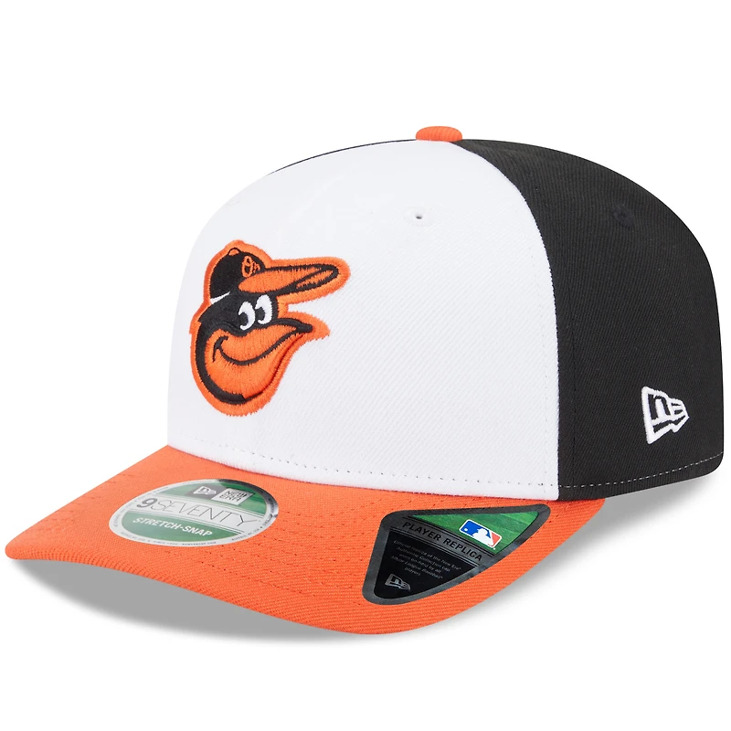 Casquette ajustable New Era noire Baltimore Orioles Player Replica 9SEVENTY pour homme
