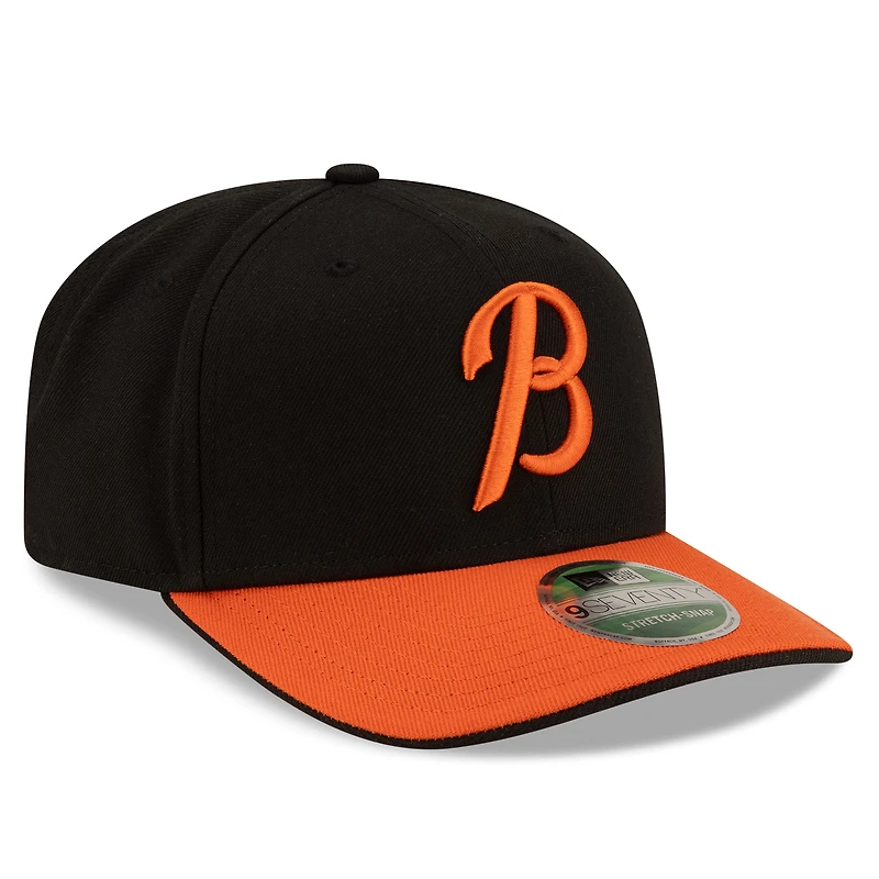 Men's New Era Black/Orange Baltimore Orioles Player Replica 9SEVENTY Adjustable Hat