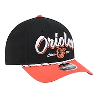 Casquette ajustable New Era 9FORTY M-Crown noire et orange pour homme