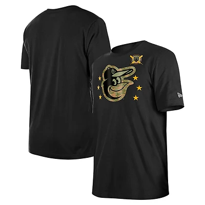 T-shirt noir New Era pour hommes des Orioles de Baltimore 2024 la Journée forces armées