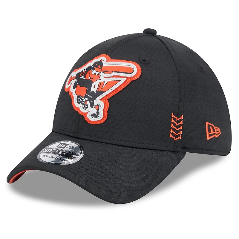 Men's New Era Black Baltimore Orioles 2024 Clubhouse 39THIRTY Flex Hat
