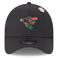 Men's New Era  Black Baltimore Orioles 2025 Big League Chew A-Frame 9FORTY Adjustable Trucker Hat
