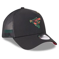 Casquette camionneur ajustable New Era 9FORTY noire des Baltimore Orioles 2025 Big League Chew pour homme