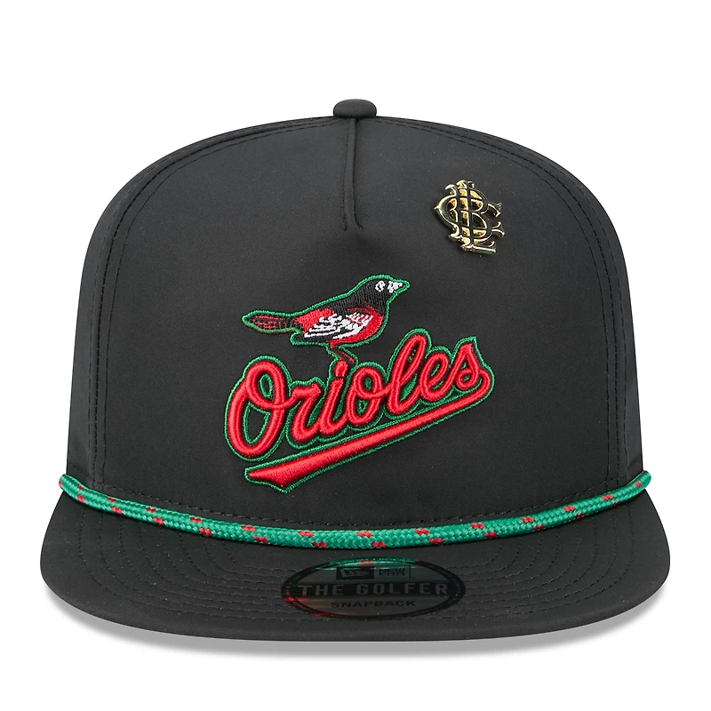 Casquette snapback New Era noire pour homme Baltimore Orioles 2025 Big League Chew Golfer