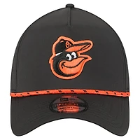 Men's New Era  Black Baltimore Orioles 39THIRTY A-Frame Perforated Flex Hat
