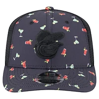 Casquette extensible à bouton-pression New Era noire pour homme, motif aventure 9SEVENTY des Baltimore Orioles