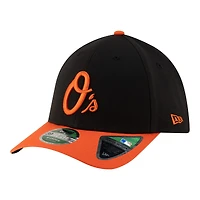 Casquette New Era noire pour homme, réplique alternative des Orioles de Baltimore, modèle 39THIRTY M-Crown Flex