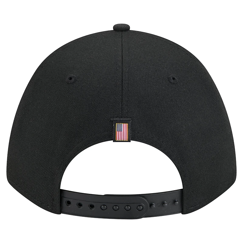 Casquette ajustable New Era 9FORTY M-Crown A-Frame noire pour homme avec drapeau américain des Baltimore Orioles