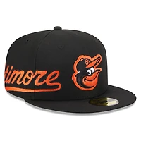 Men's New Era  Black Baltimore Orioles Arch 59FIFTY Fitted Hat