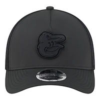 Men's New Era  Black Baltimore Orioles Badged M-Crown A-Frame 9FORTY Trucker Adjustable Hat