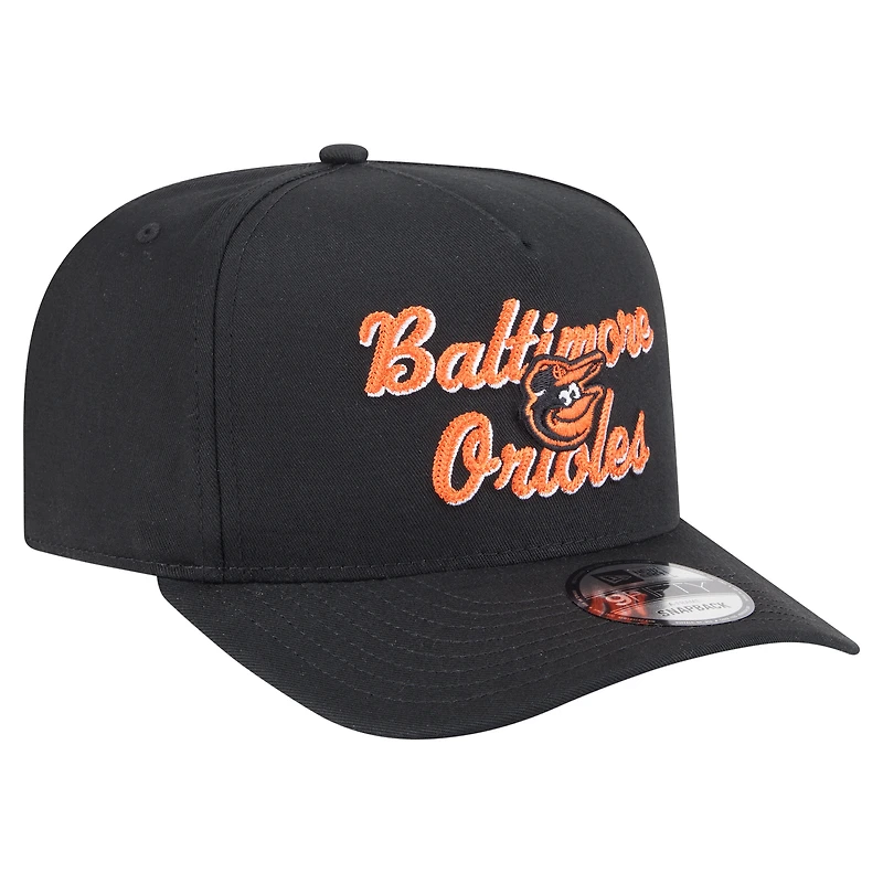 Casquette snapback 9FIFTY A-Frame noire New Era pour homme, motif chaînette des Orioles de Baltimore