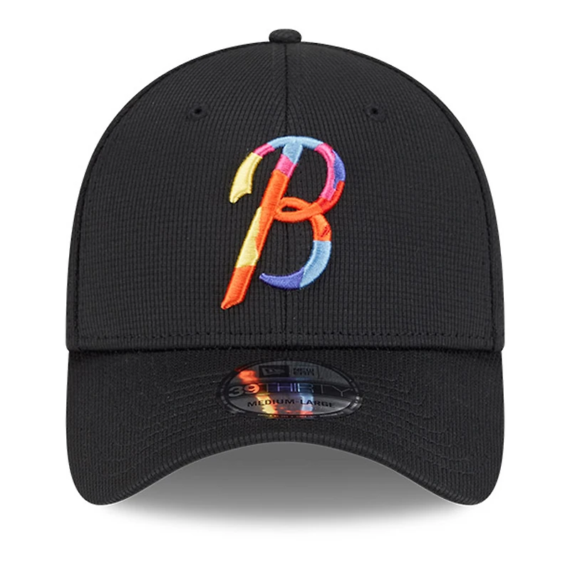 Men's New Era Black Baltimore Orioles City Connect Batting Practice 39THIRTY Flex Hat