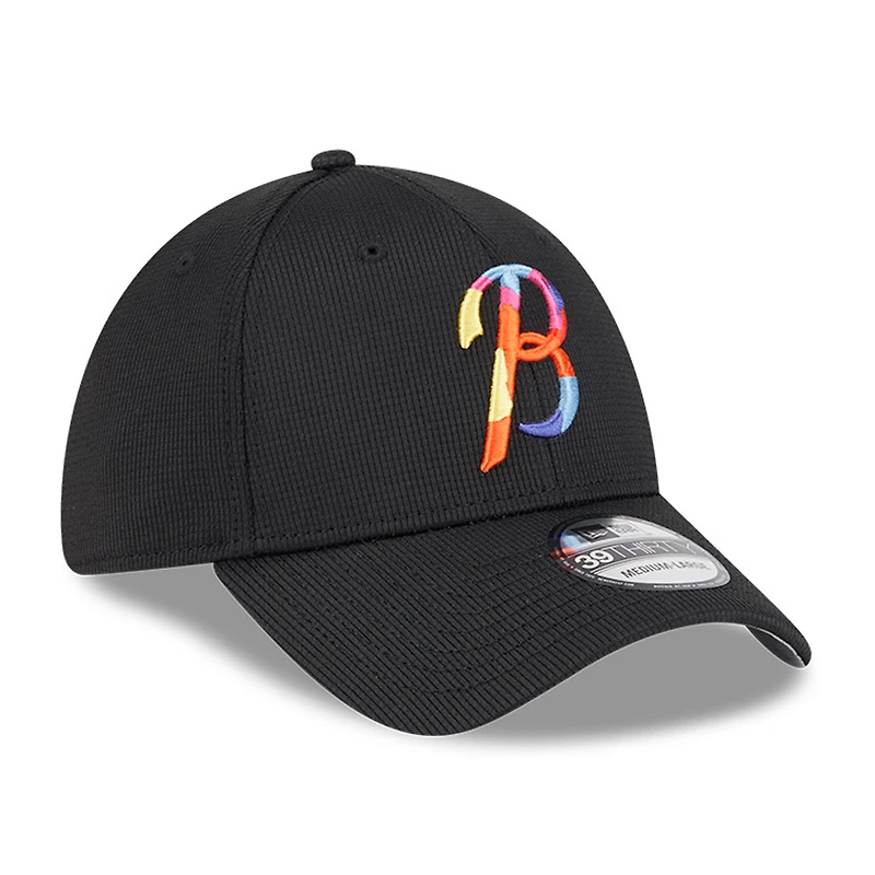 Casquette d'entraînement au bâton City Connect 39THIRTY Flex noire New Era pour homme