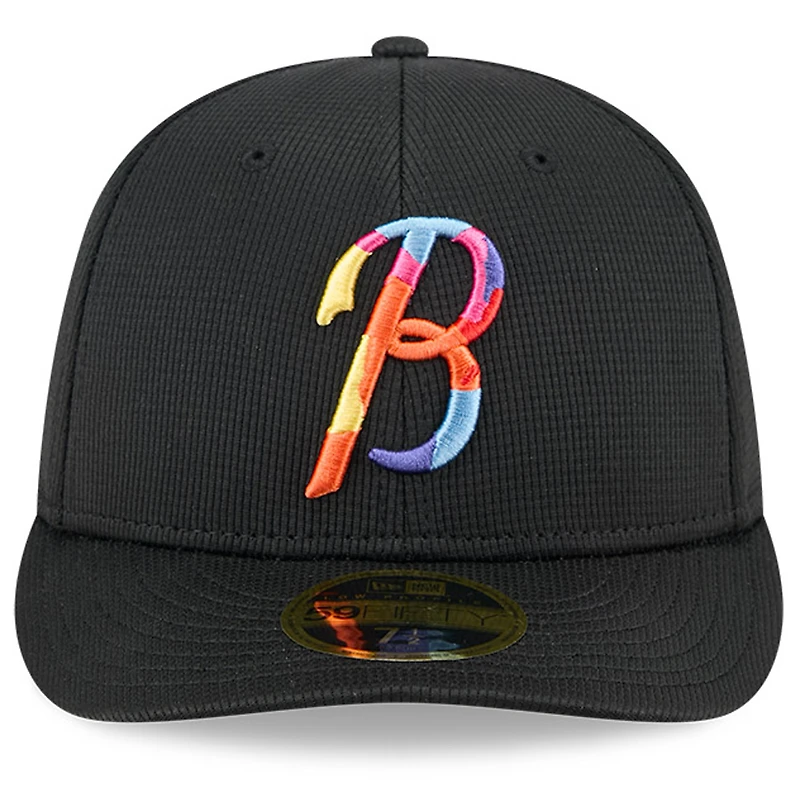 Men's New Era Black Baltimore Orioles City Connect Batting Practice Low Profile 59FIFTY Fitted Hat
