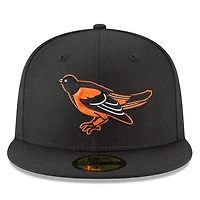 Casquette ajustée 59FIFTY en laine noire de la collection Baltimore Orioles Cooperstown New Era pour homme