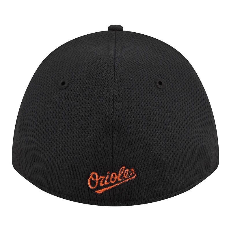 Casquette New Era noire Baltimore Orioles Dash 39THIRTY Flex pour homme