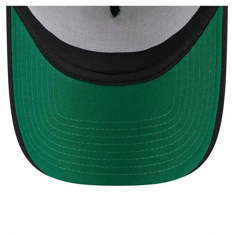 Casquette camionneur ajustable New Era 9FORTY A-Frame noire à effet usé pour homme des Orioles de Baltimore