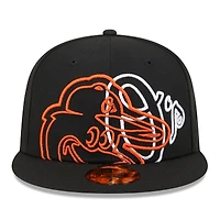 Men's New Era Black Baltimore Orioles Game Day Overlap 59FIFTY Fitted Hat
