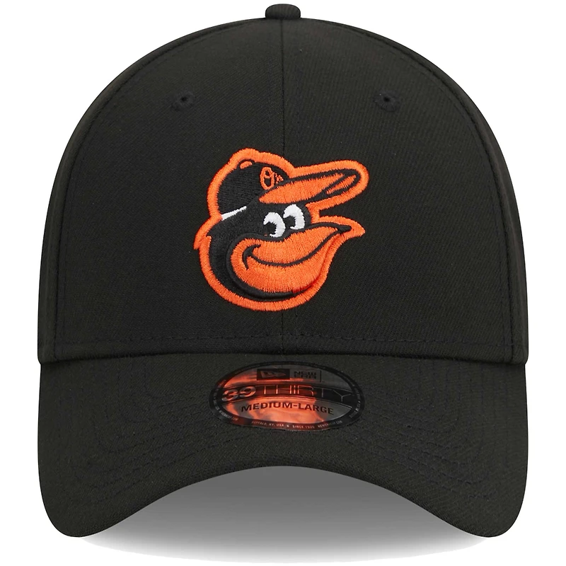 Men's New Era Black Baltimore Orioles Logo 39THIRTY Flex Hat