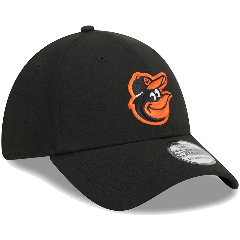 Men's New Era Black Baltimore Orioles Logo 39THIRTY Flex Hat