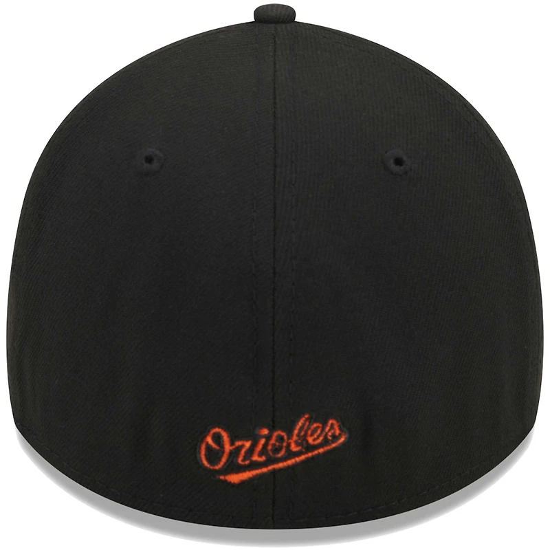 Men's New Era Black Baltimore Orioles Logo 39THIRTY Flex Hat