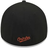 Men's New Era Black Baltimore Orioles Logo 39THIRTY Flex Hat