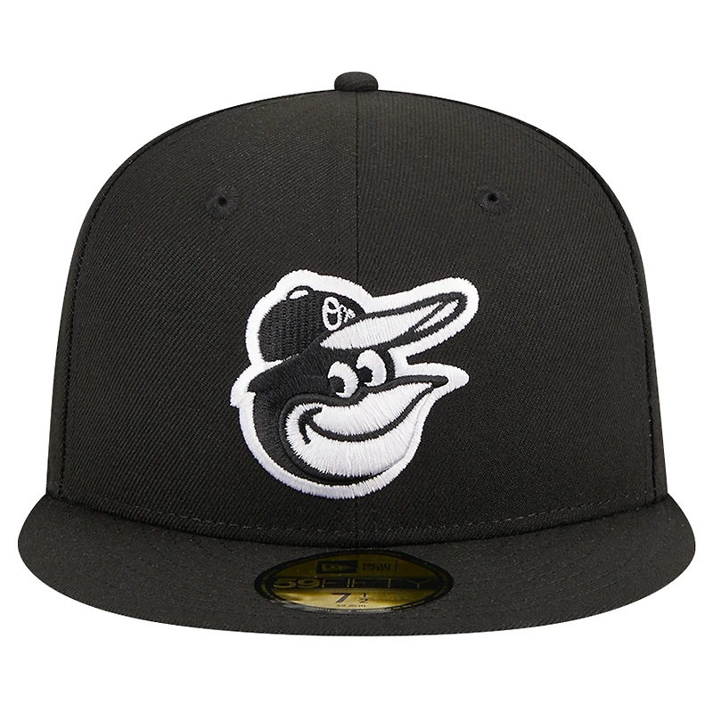 Casquette ajustée 59FIFTY noire avec logo des Orioles de Baltimore New Era pour hommes