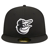 Casquette ajustée 59FIFTY noire avec logo des Orioles de Baltimore New Era pour hommes