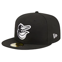 Casquette ajustée 59FIFTY noire avec logo des Orioles de Baltimore New Era pour hommes